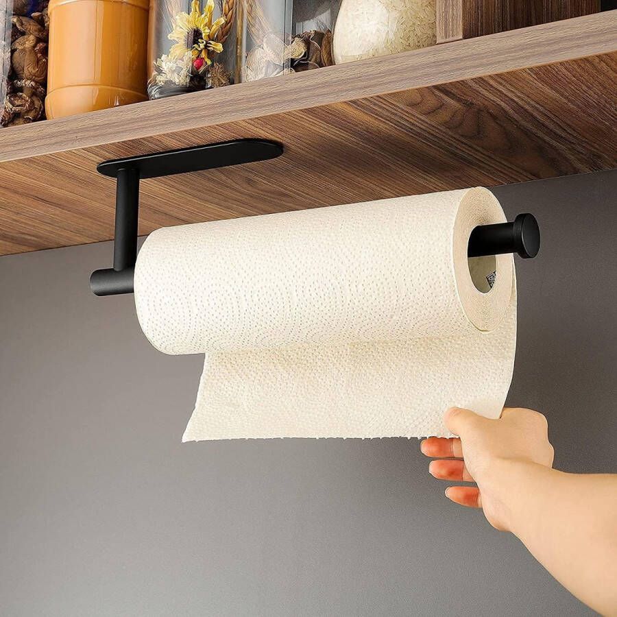 Keukenrolhouder handdoekdispenser onder de kast wandhanddoekenrek van roestvrij staal zelfklevend aan de muur bevestigd