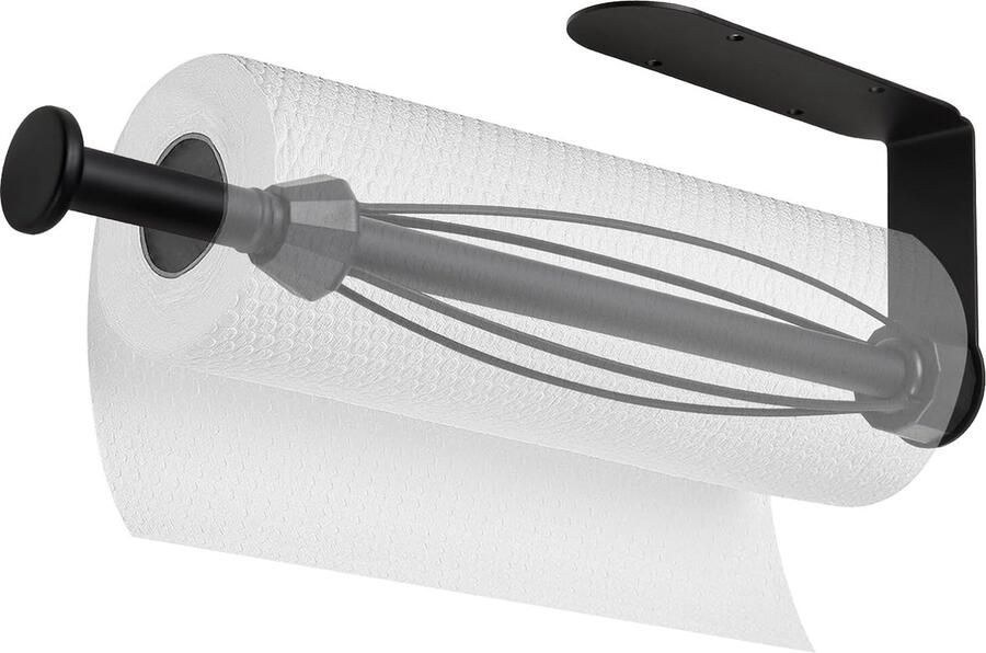Keukenrolhouder met dempingseffect keukenrolhouder zonder boren zelfklevend met één hand te bedienen keukenpapierhouder met lijm en schroeven voor keuken en badkamer