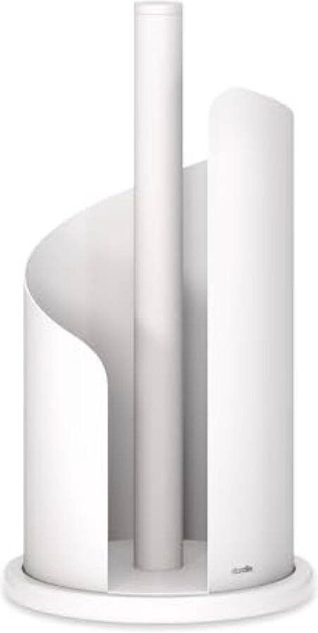 Keukenrolhouder roestvrij staal mat H 30 Ø 15 cm rolhouder papierrolhouder voor keukenrolhouder staand Pure (White)