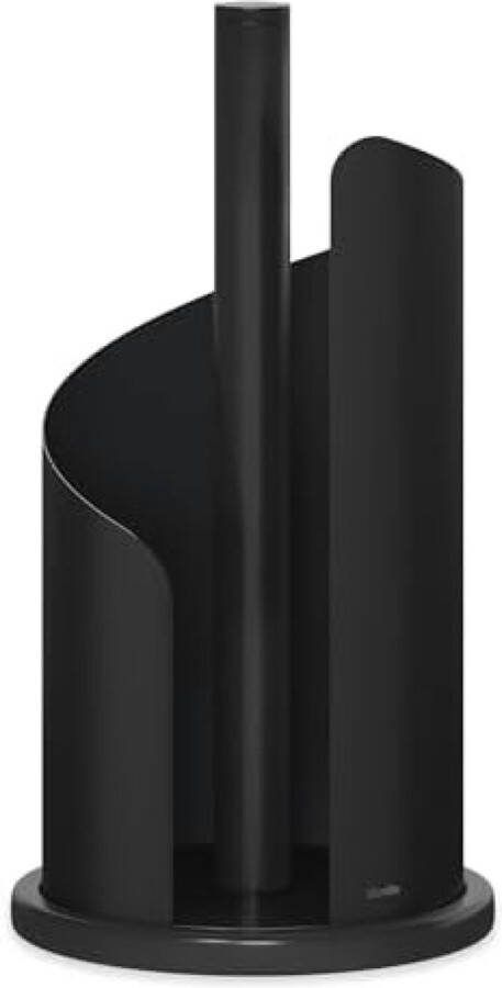 Keukenrolhouder roestvrij staal mat zwart H 30 15 cm rolhouder papierrolhouder voor keukenrolhouder staand Pure (Black)
