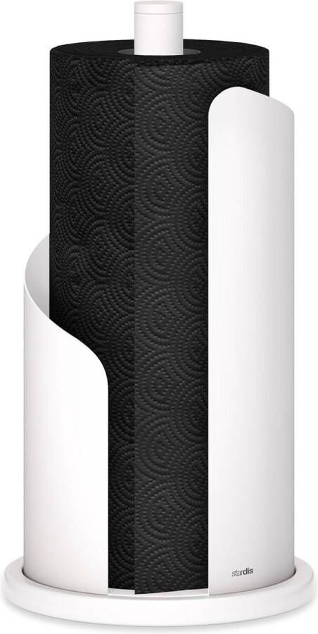 Keukenrolhouder roestvrij staal mat gecoat Ø 15 cm rolhouder Pure White