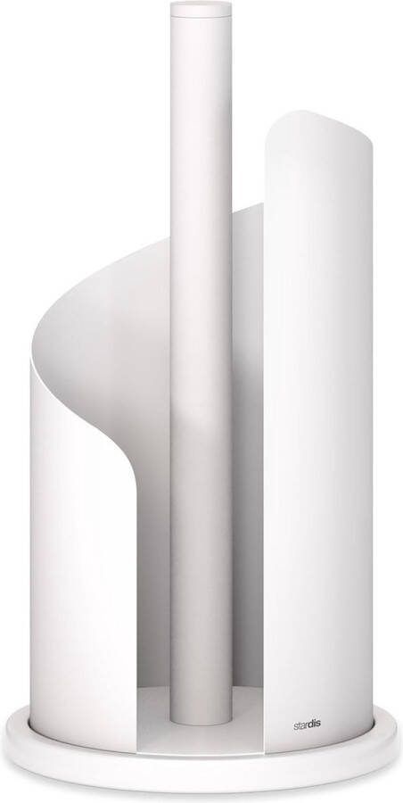 Keukenrolhouder roestvrij staal mat gecoat 15 cm rolhouder wit