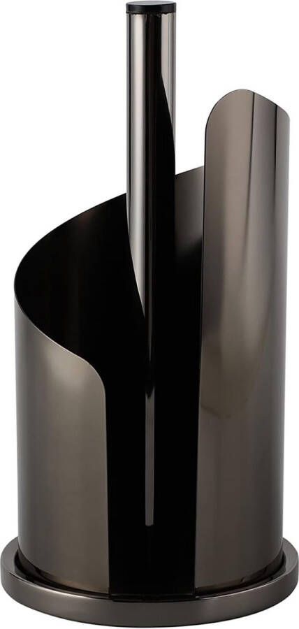 Keukenrolhouder rolhouder voor keukenhanddoeken papierrolhouder van roestvrij staal eenvoudig af te scheuren gebruiksvriendelijk staand robuust Black Edition 15 5 x 33 cm
