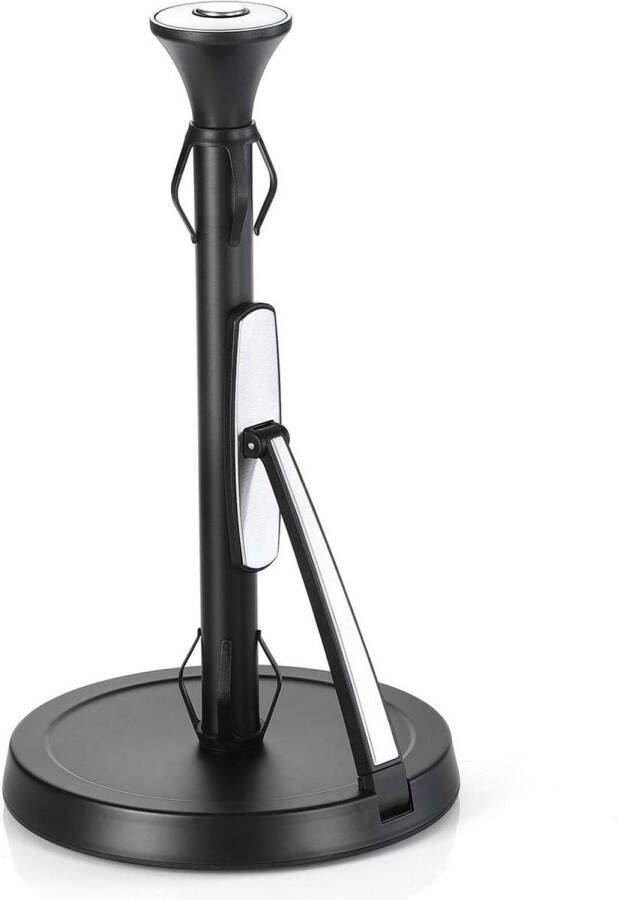 Keukenrolhouder Staande papierrolhouder RVS rolhouder Keukenrolhouder Perfect voor keuken en eetkamer Stevige basis en klemarm Zwart