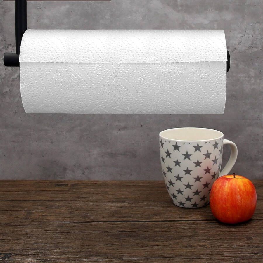 Keukenrolhouder zonder boren zwart rolhouder voor keuken opslag & organisatie houder voor keukenrol