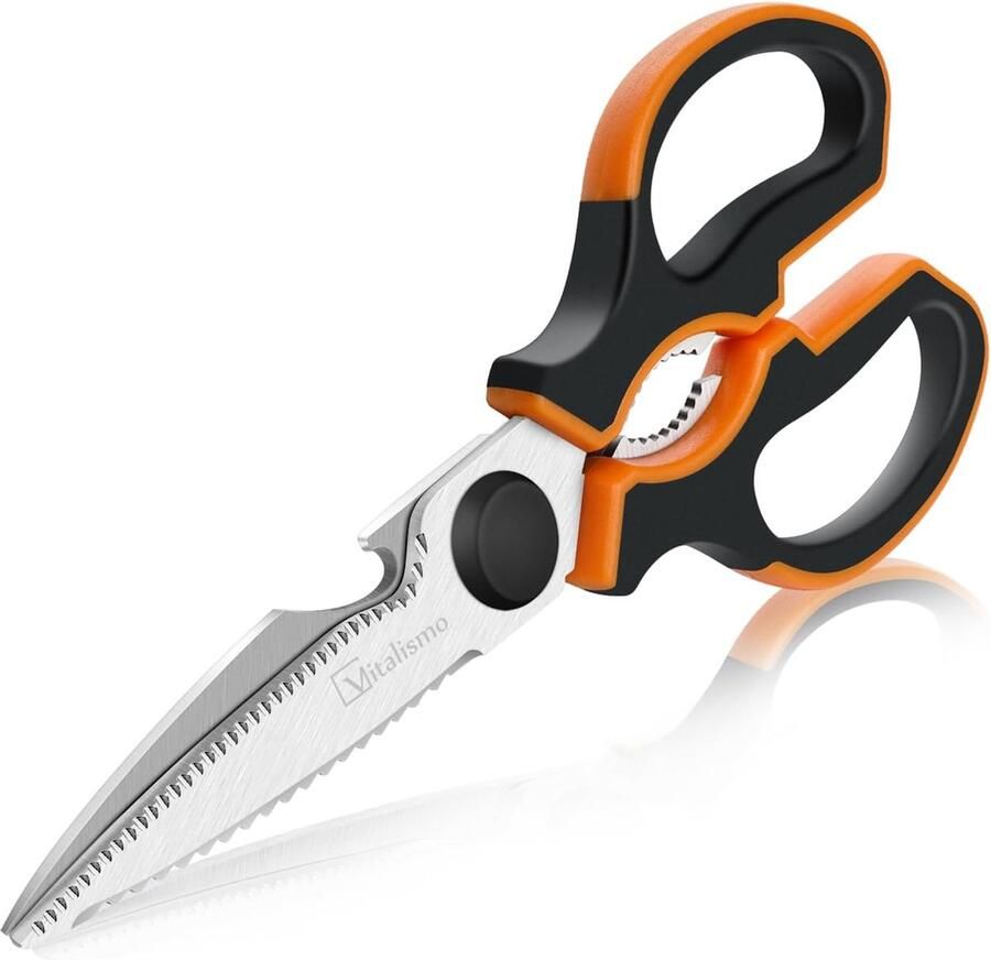 Keukenschaar Professionele Multifunctionele Schaar Keuken Roestvrijstalen Kitchen Scissors met Flesopener Scherp Mes Antisliphandvat