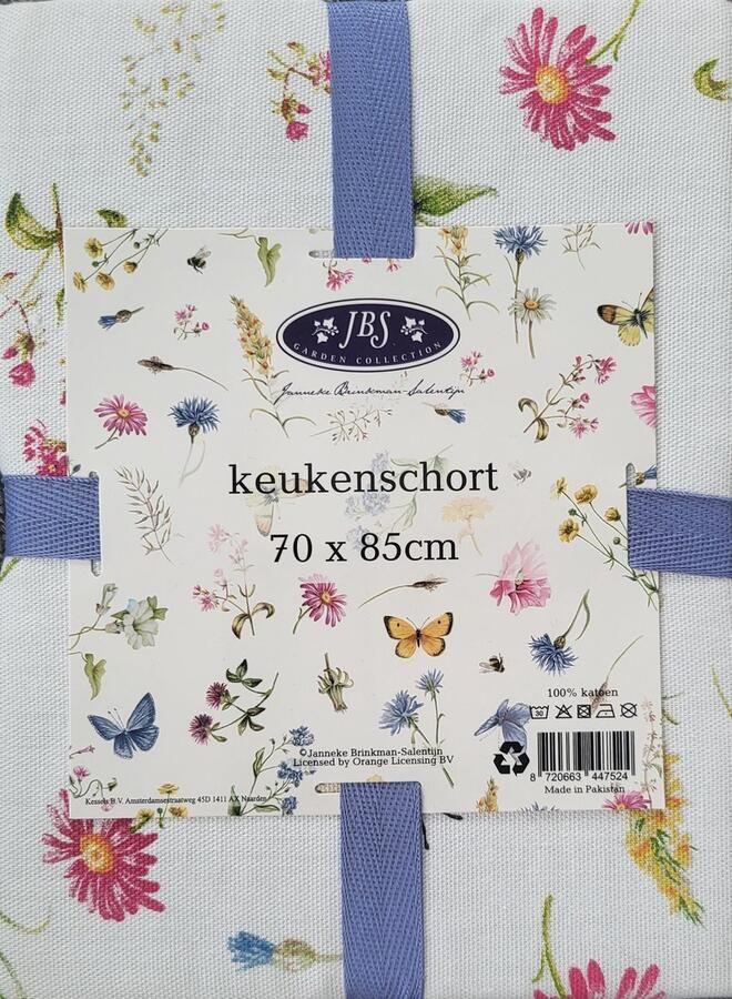 Keukenschort 70x85 cm bloemen en vlinders Janneke Brinkman