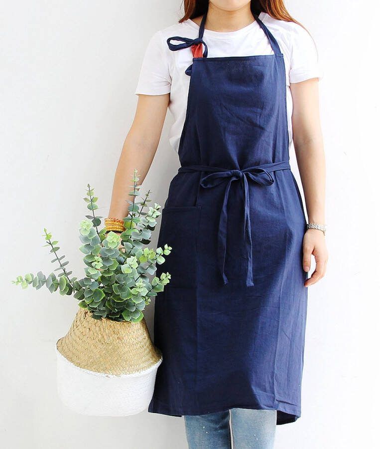 Keukenschort Hobby Schort Keuken Schort Tuinschort Donkerblauw Keukenschort- BBQ Schort- Schort