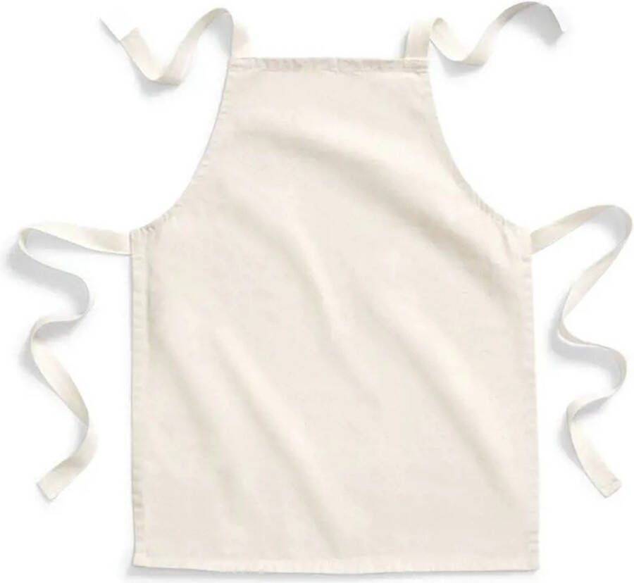 Keukenschort kliederschort kookschort knutselschort kinderschort creme wit Kinderen Fairtrade gecertificeerd