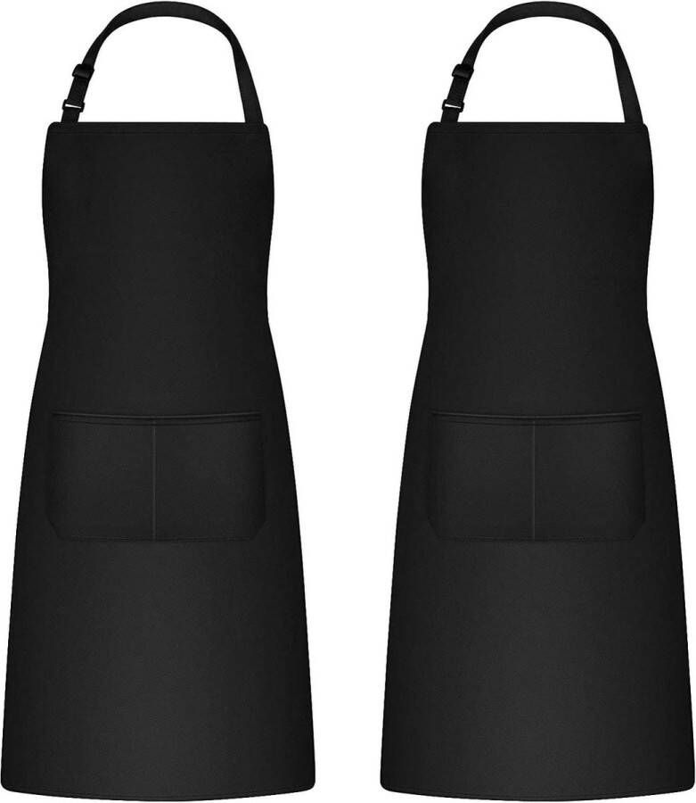 Keukenschort voor heren en dames 2-delige huishoudschort met gereedschapshouder en verstelbare tuiniersschort voor barbecue en tuinieren