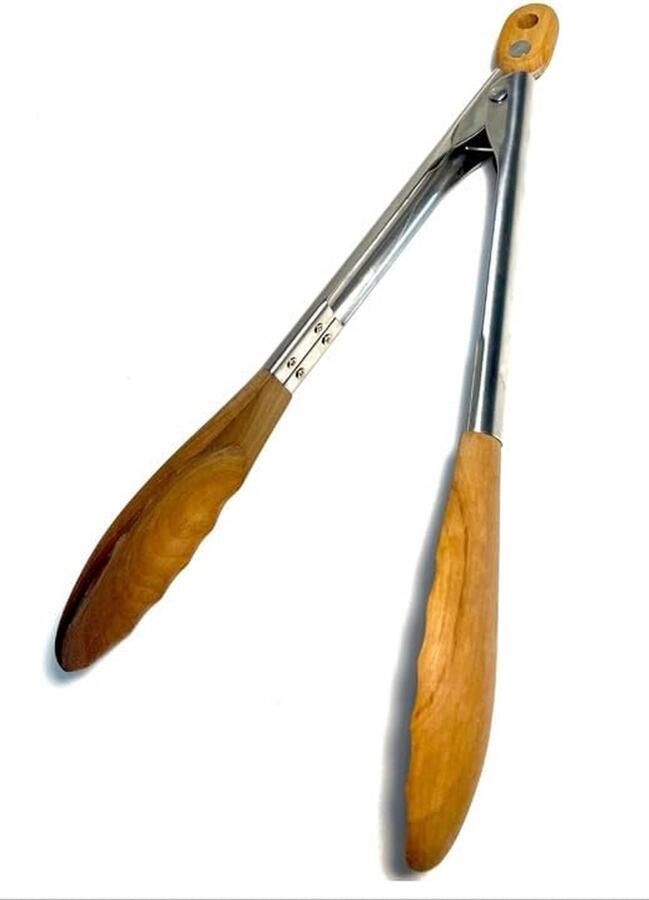 Keukentang van olijfhout 30 cm perfect voor koken grillen en serveren van roestvrij staal
