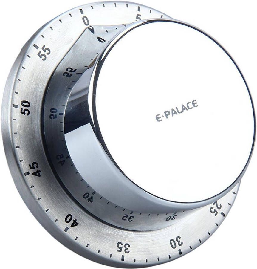 Keukentimer eierwekker korte tijdmeter met magnetische achterkant en alarm roestvrij staal 60 minuten keukentimer voor andere keuken koken timing (zilver)