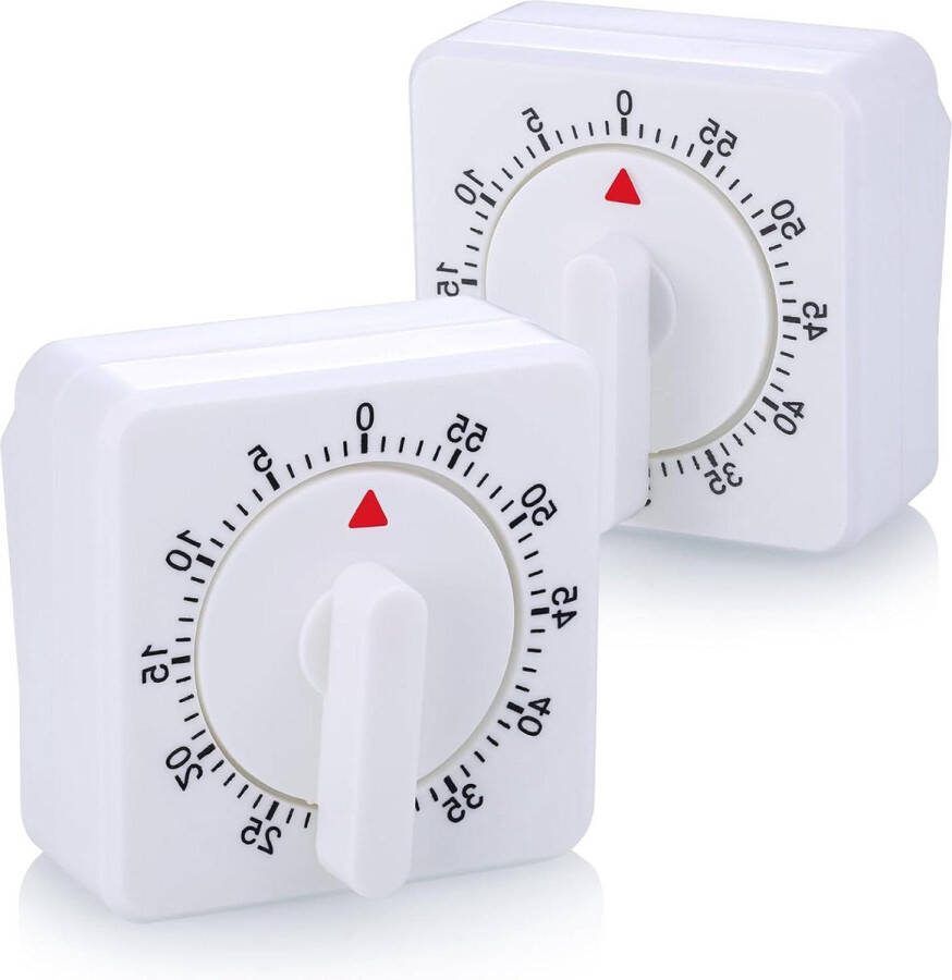 Keukentimers Set van 2 Mechanische Timer 1 Uur 60 Minuten Alarm voor Bakken & Koken kookwekker digitaal