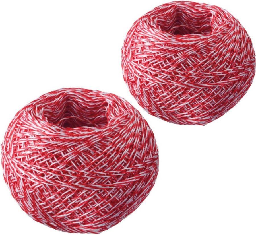 Keukentouw rolladetouw 2 stuks speciaal garen polyester lengte: 60 m rood wit