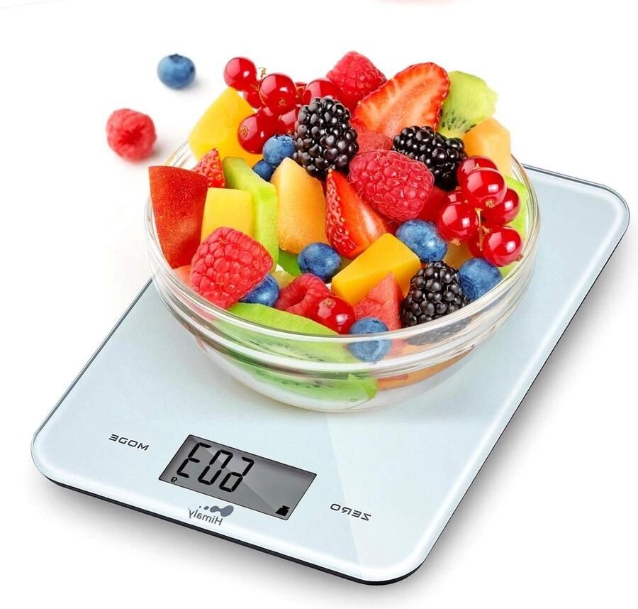 Keukenweegschaal 5 kg en 11 kg Tarrafunctie Vloeistofvolumemeting Verlicht LCD-scherm LB-Oz-Ml-G-Kg-eenheid keukenweegschaal