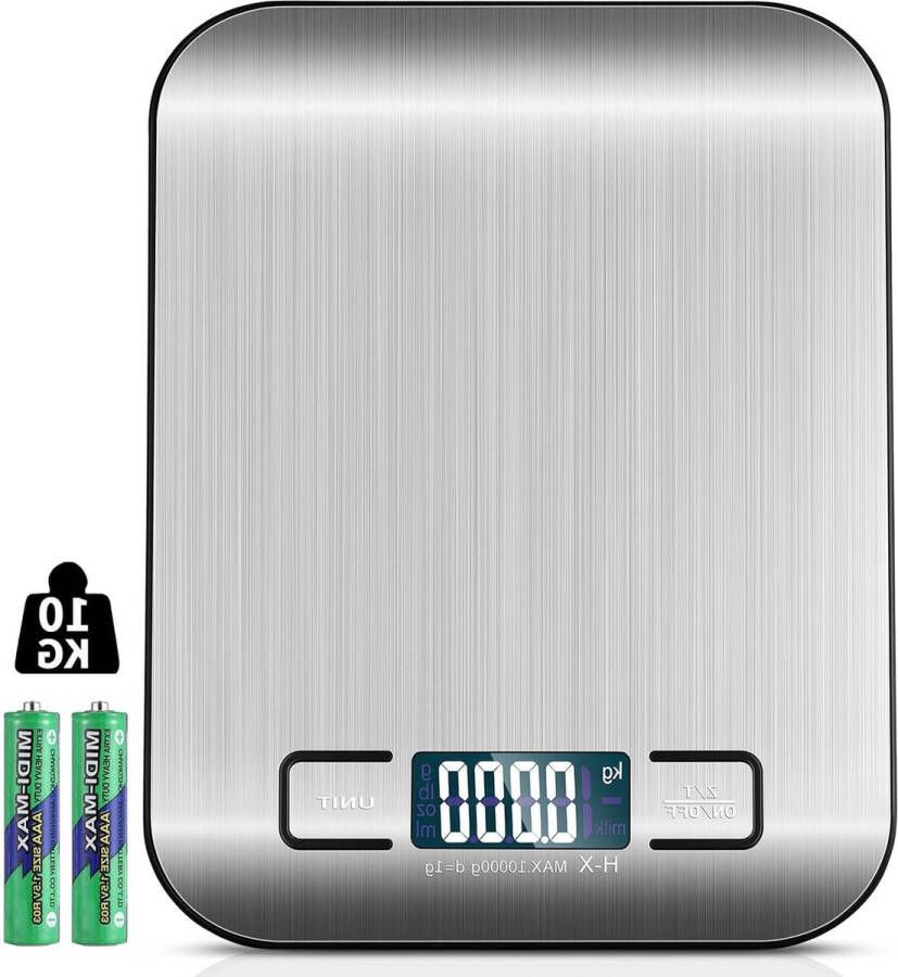 Keukenweegschaal Digitale 10KG weegschaal met LCD Display en Tara Functie Voor Bakken en Koken Meten van Zutaten Schmuck en meer 1g keukenweegschaal
