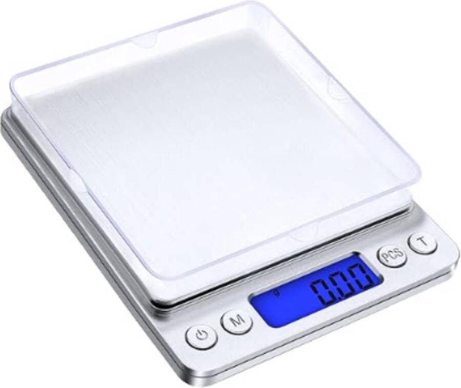 Keukenweegschaal Digitale weegschaal Huishoudweegschaal Keuken Accessoires 500G 6 Eenheden Gewichtscapaciteit Zilver