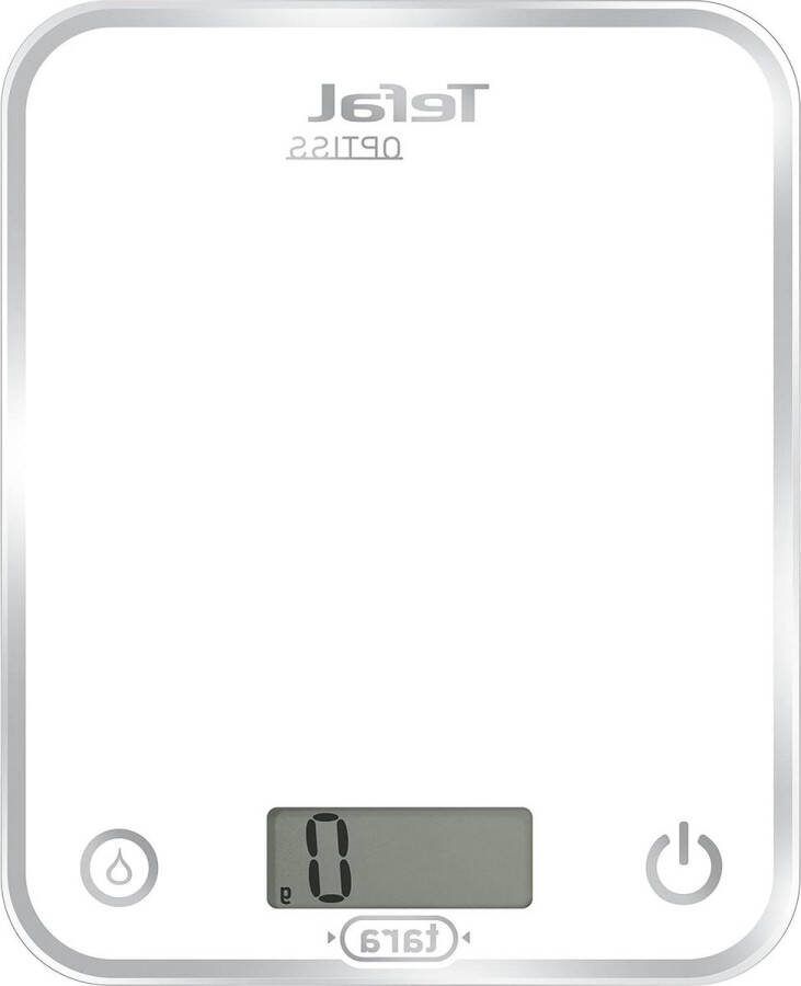 Keukenweegschaal elektronisch Optiss 5 kg 1 g Tara-functie Vloeistofconversie LCD-display wit keukenweegschaal