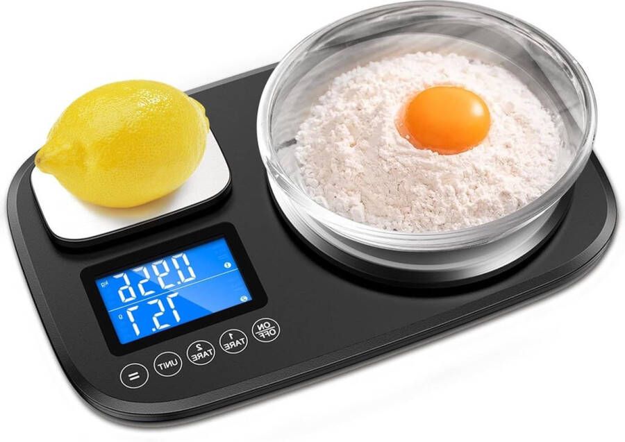Keukenweegschaal Grote digitale dual-platform 10 kg & 1 kg levensmiddelweegschaal bakken koken twee precisie 1 g & 01 g thuis keukenweegschaal