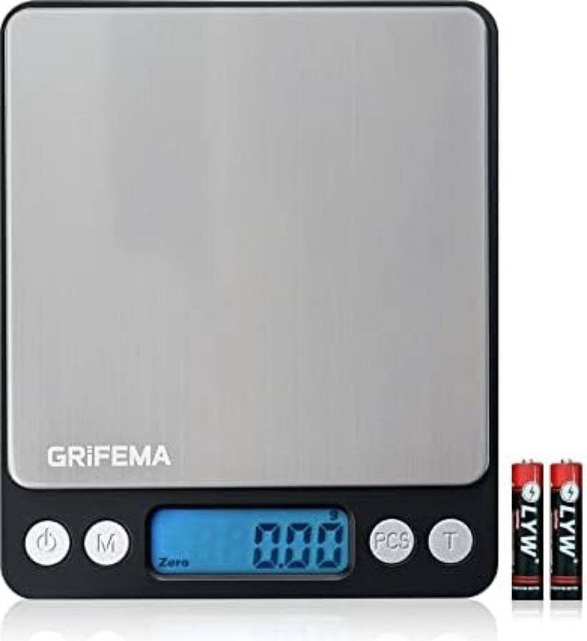 Keukenweegschaal met LCD-Scherm Mini Roestvrijstalen Digitale Weegschaal Precisieweegschaal 0 01g-500g 2 AAA-Batterijen