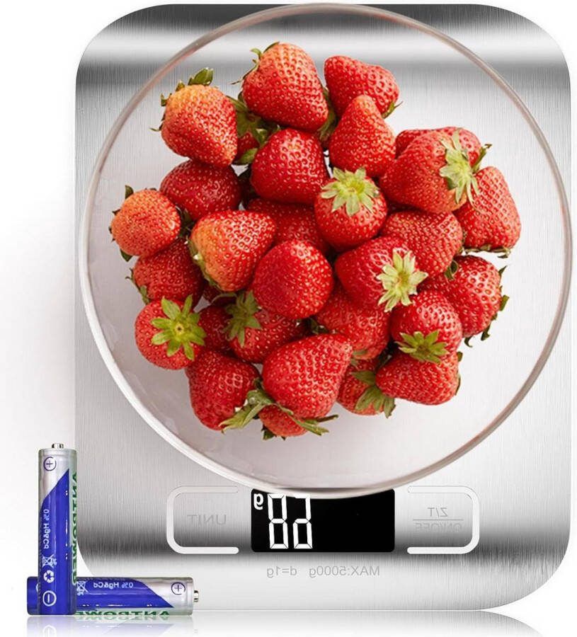 Keukenweegschaal voor meel en sieraden 10 kg Digitaal LCD-display Roestvrij staal Tarra-functie Waterdicht keukenweegschaal