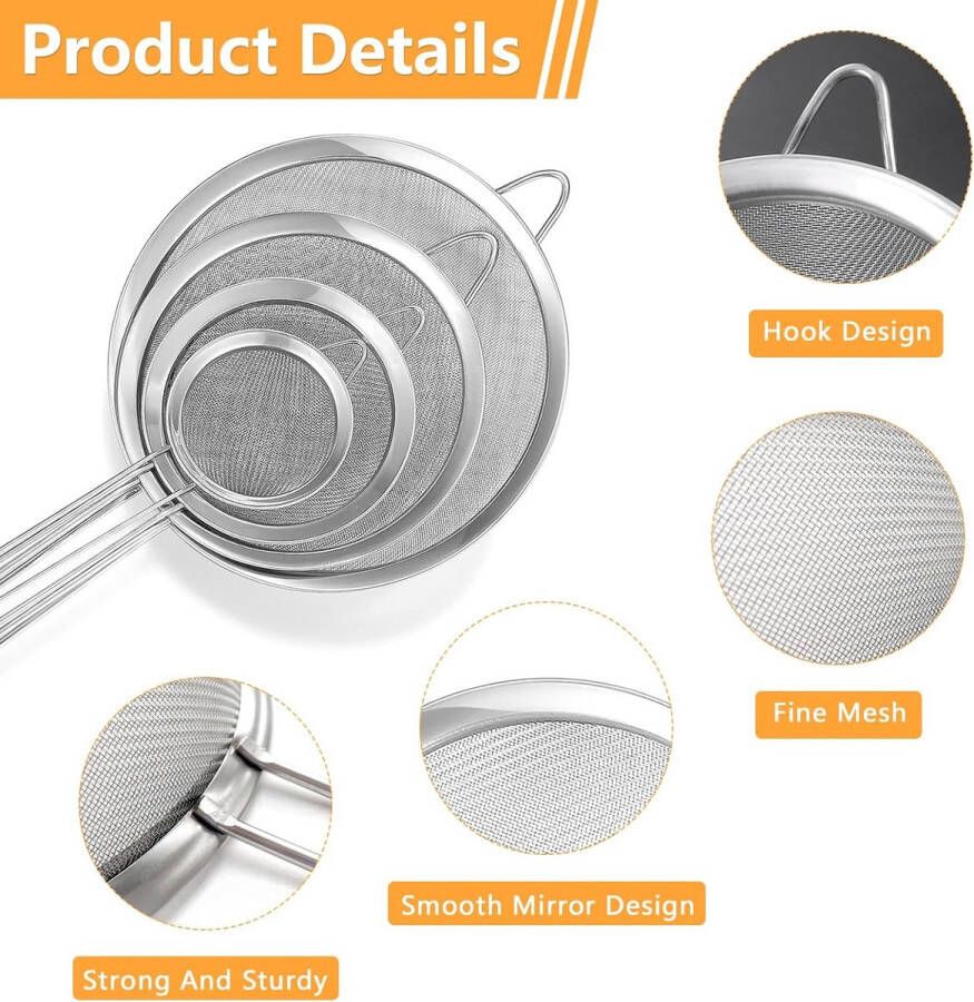 Keukenzeef fijne netzeef pasta strainer with handle micro perforated kitchen strainer metal strainer