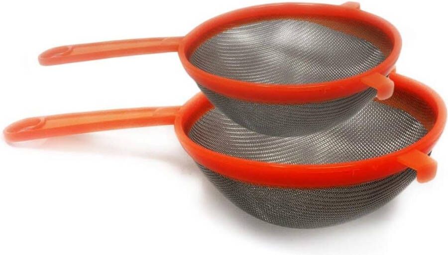 Keukenzeef fijne netzeef pasta strainer with handle micro perforated kitchen strainer metal strainer-set of 2