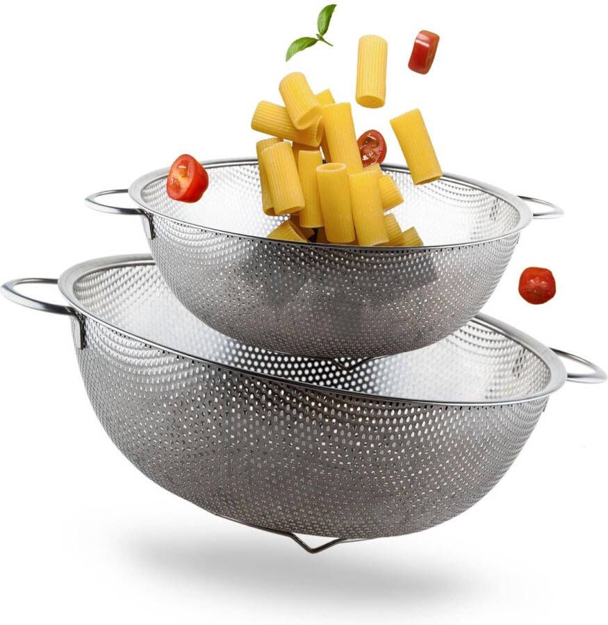 Keukenzeef fijne netzeef pasta strainer with handle micro perforated kitchen strainer metal strainer-2pcs