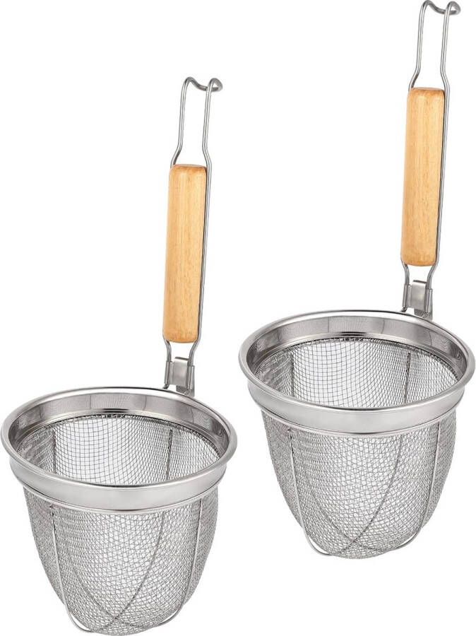 Keukenzeef fijne netzeef pasta strainer with handle micro perforated kitchen strainer metal strainer- 2pcs