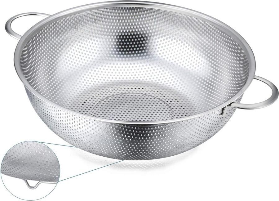 Keukenzeef met handvat Ø 28 cm Roestvrijstalen pastazeef voor pasta groenten fruit rijst Vaatwasmachinebestendig