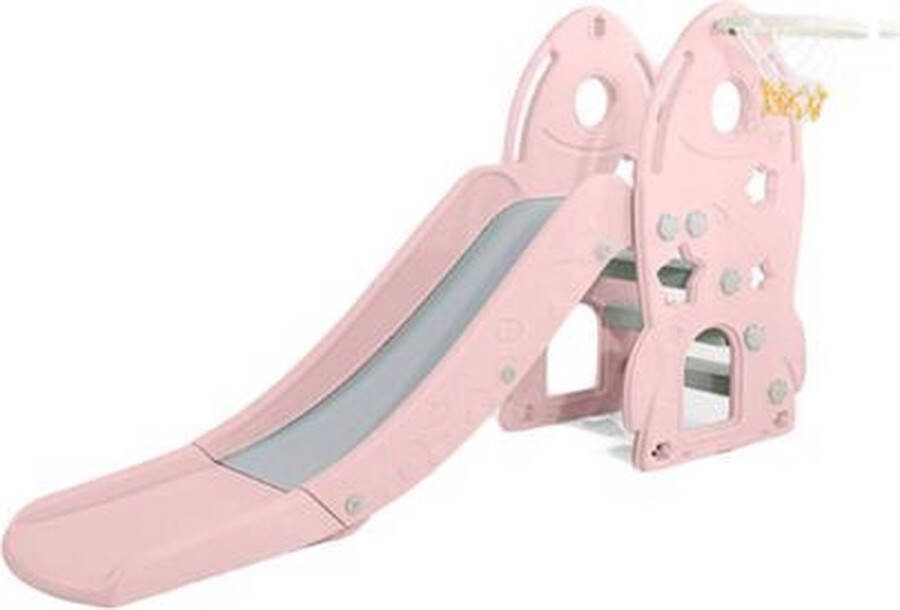 Kinder glijbaan Raket afgeronde hoeken voor binnen en buiten roze