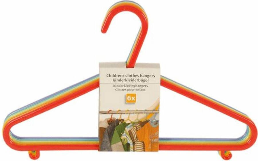Merkloos Kinder kledinghangers 6x stuks plastic 28 cm Kledinghangers
