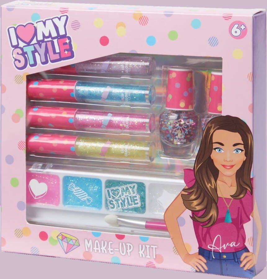 I love my Style Make-up set voor kinderen kinder make-up 2x nagellak 4x lip gloss 4 kleuren eye shadow