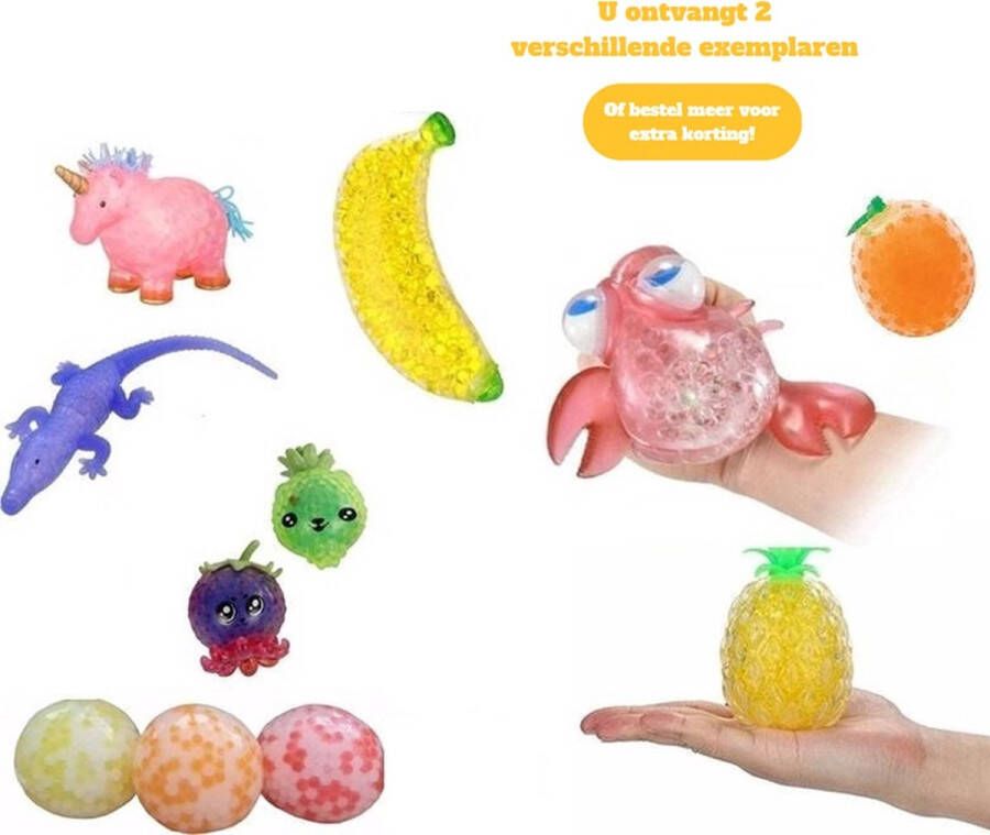 Kinder stressballen voordeelverpakking 2 verschillende stressballen Knijpbal voor in de hand fidget toys pakket onder de 15 euro