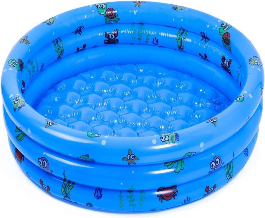 Kinderbadje voor kinderen 130 x 40 cm rond opblaasbaar kinderzwembad kinderbadje buiten tuin waterspelen zwembad voor kinderen en jongens blauw