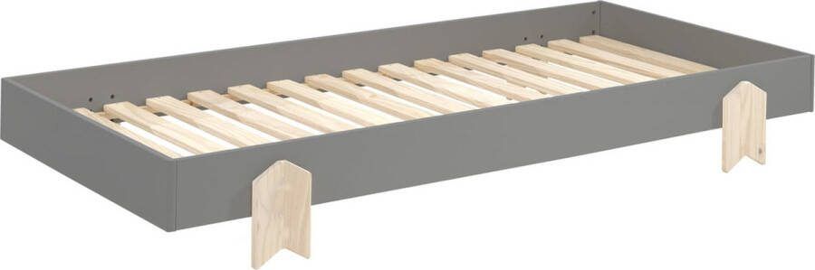 Kinderbed Ted Grijs MDF Grenenhout Hoogte 27.5 cm