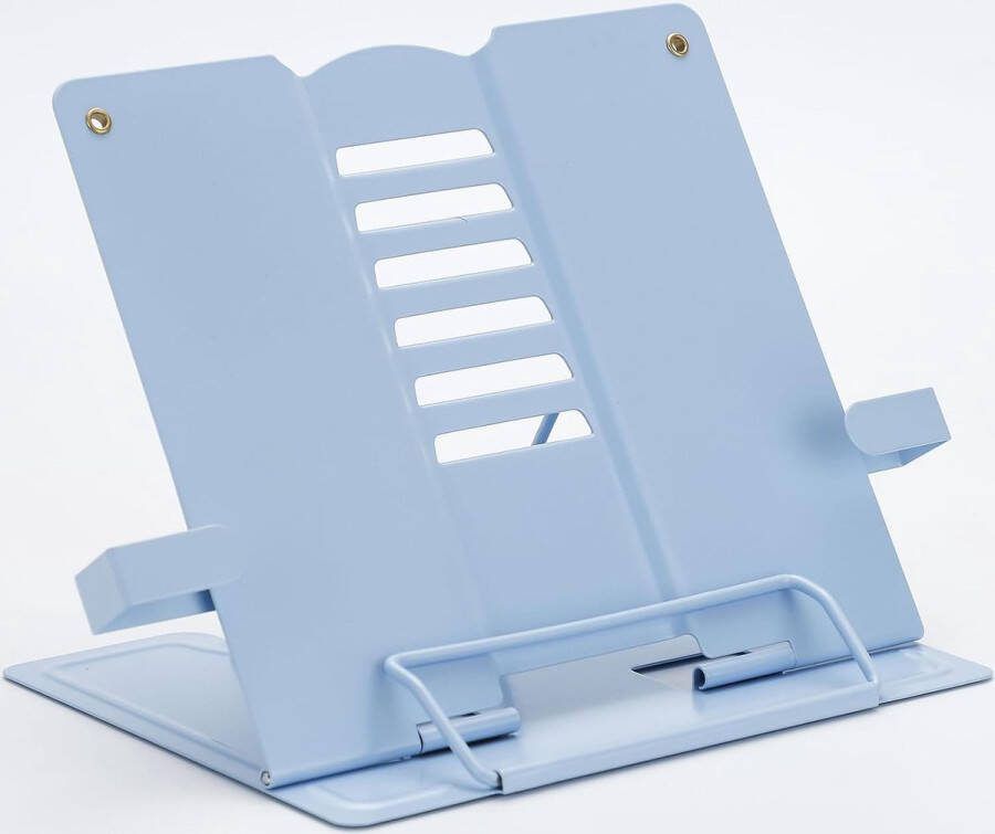 Kinderboekenstandaard leesstandaard metalen leesstandaard kookboekenhouder metalen opvouwbare multifunctionele boekensteun in hoogte verstelbaar opvouwbare boekenstandaard voor kantoor school bibliotheek thuis (blauw)