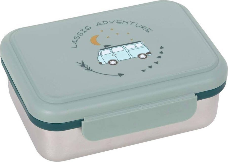 Kinderbroodtrommel roestvrij staal lunchbox ontbijtbox duurzaam geschikt voor kleuterschool en school groen