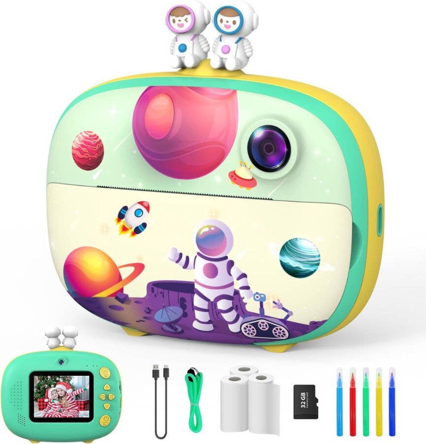 Kindercamera Creatieve Kinderwereld: Onmiddellijke Kindercamera met Printpapier en Knutselaccessoires