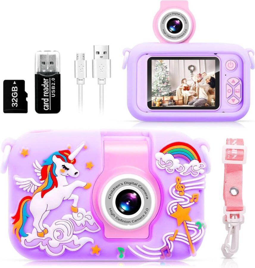 Kindercamera Kinderfototoestel Digitale Kindercamera 32GB MicroSD Inbegrepen