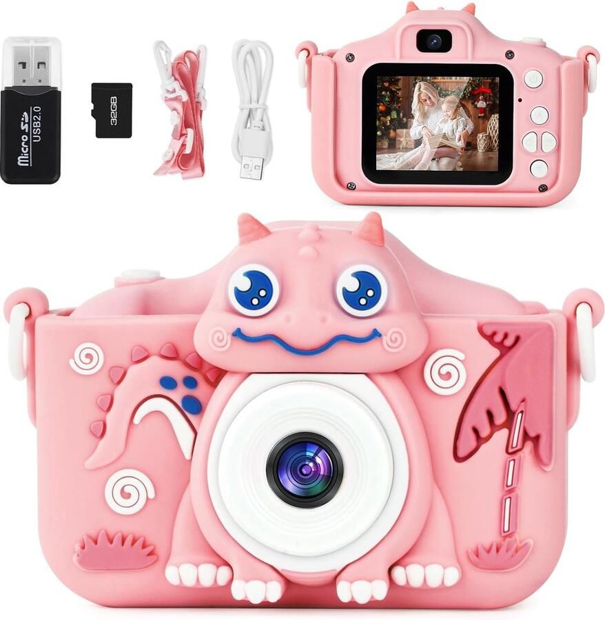 Kindercamera Kinderfototoestel Digitale Kindercamera 32GB MicroSD Inbegrepen