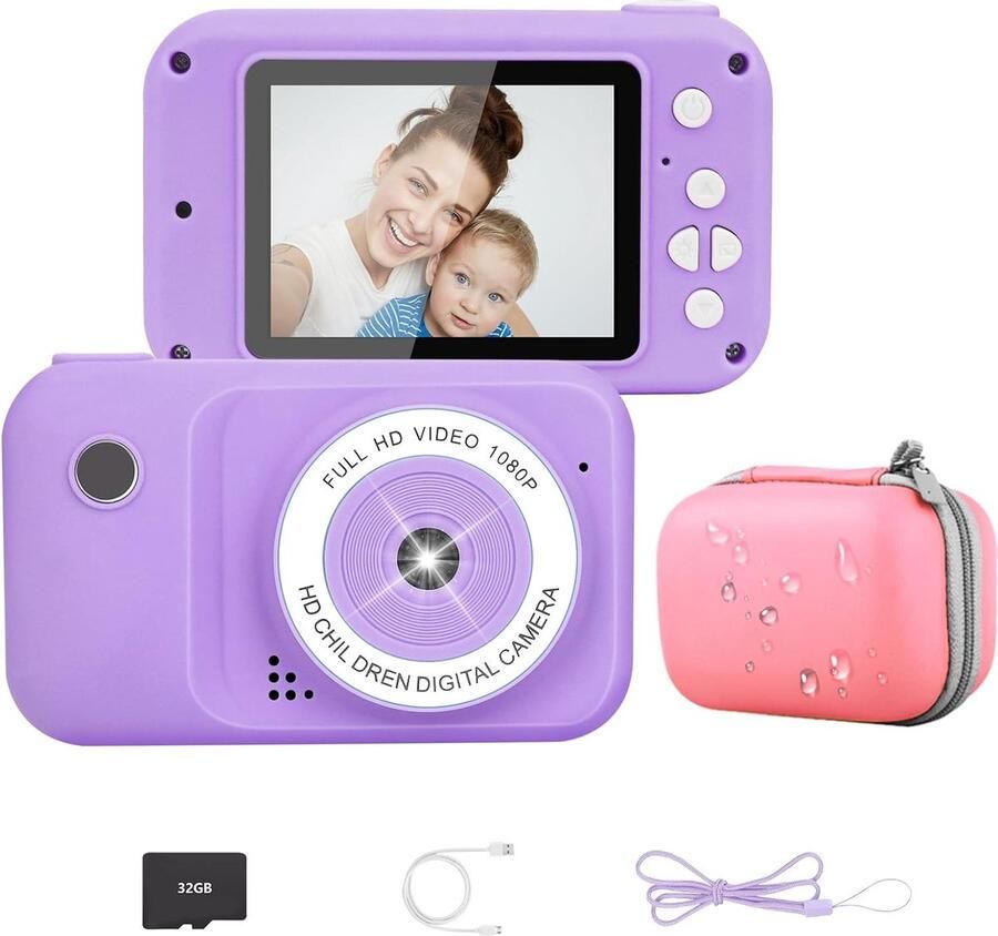 Kindercamera Kinderfototoestel Digitale Kindercamera 32GB MicroSD Inbegrepen