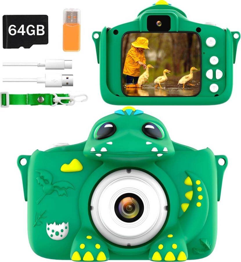 Kindercamera Kinderfototoestel Digitale Kindercamera 64GB MicroSD Inbegrepen