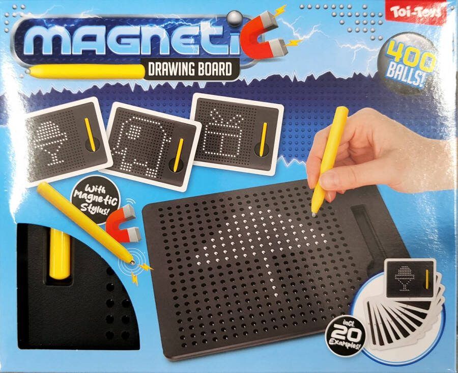 Kinderen Magnetische Ballen Tablet Tekentafel Gratis Spelen Educatief Tekenspeelgoed voor Kinderen ABS Creatieve Stalen Bal Schrijven Stencil Plaat met Pen Kleuterschool Doodle Schetsblok voor Kinderen (Zwart)