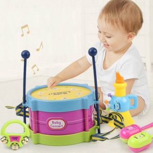 Kinderen Muziekinstrument Verlichting Plastic Hand Kloppen Blow Kleine Taille Trommel 5 stks set