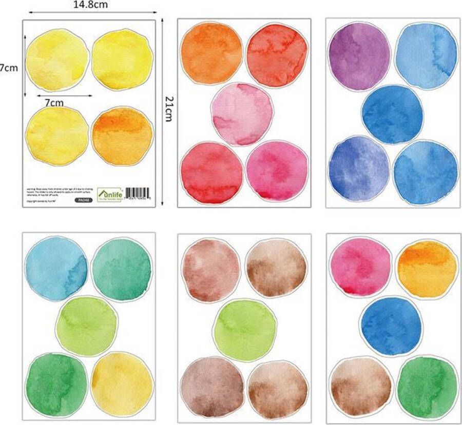 Kinderkamer Set van 29 Muurstickers Multicolor Rond Waterdicht