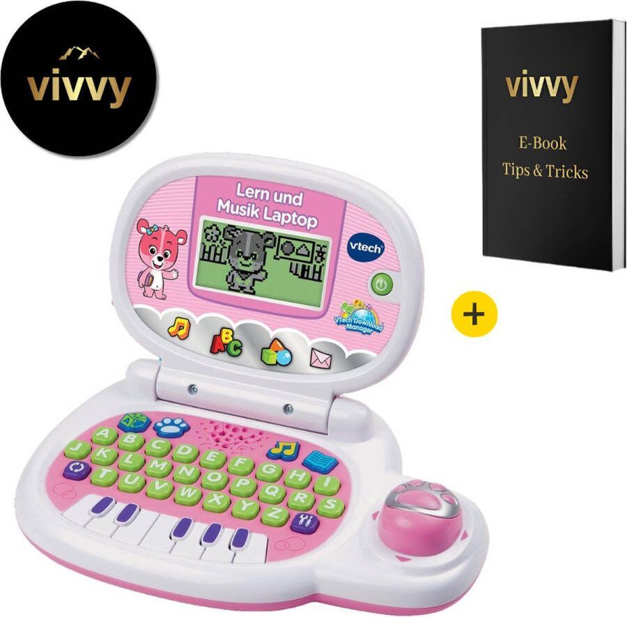 Kinderlaptop Met Muziek Speelgoed Laptop Opvouwbaar Kindertablet Vanaf 3 Jaar Met 10 Nummers Educatief Incl. 100 worden 20 Verhalen 10 Meezingers 20 Melodieën