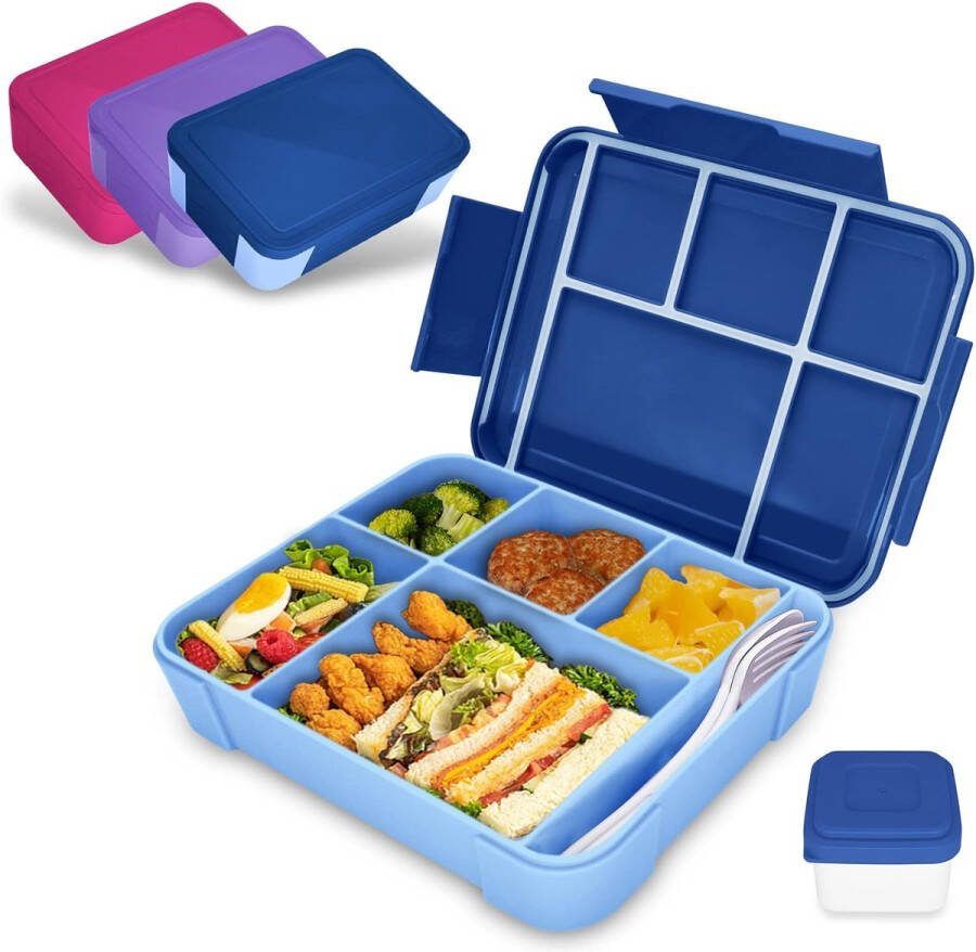 Kinderlunchbox met vakken Bento Box Kinderen lekvrije lunchbox voor meisjes en jongens snackbox perfect voor school kinderdagverblijf en uitstapjes