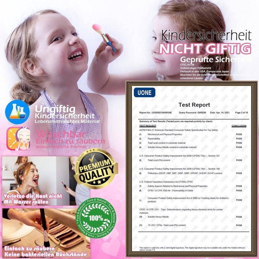 Kinderschminkset voor meisjes 57 stuks make-upkoffer speelgoed voor Halloween en Kerstmis verjaardag cadeaus voor meisjes van 4 tot 12 jaar make up koffer meisje