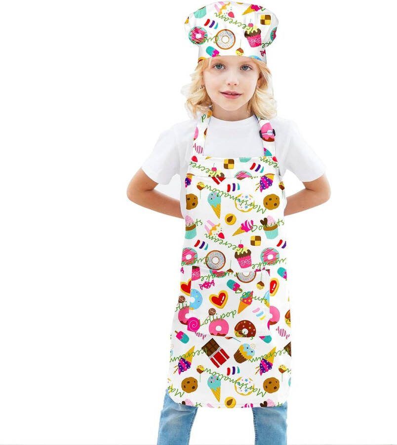 Kinderschort Koksmuts Verstelbare nekband Klittenband Design Tailleband voor bakken schilderen koken